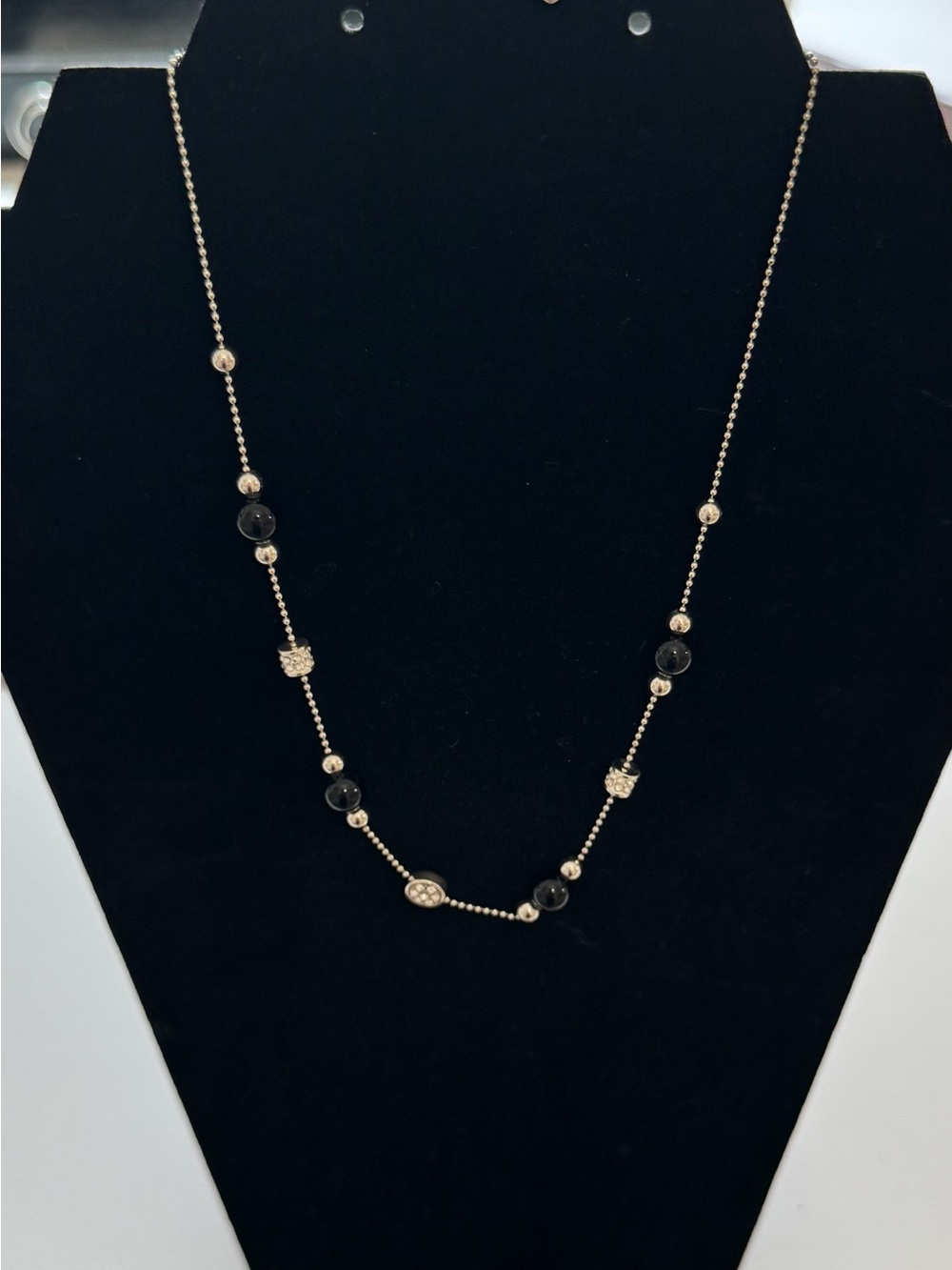 Brighton Meridian withBlack Bead & Crystal Station Necklace